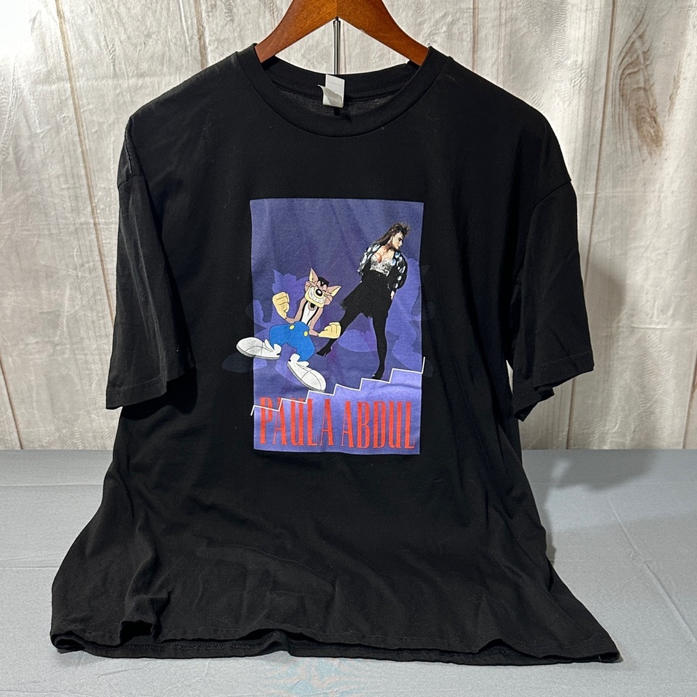 Black Graphic T-Shirt with Cartoon Print